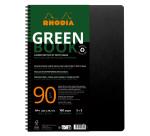Greenbook cahier recyclé et recyclable en carte souple 350 g/m2 - A4+ 22,5x29,7 cm 160 pages 5/5 perforation 4 trous - Papier Clairefontaine recyclé 90 g/m2 - Noir - New - Noir