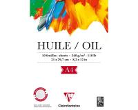 Papier Huile bloc collé 1 côté 10F A4 240g