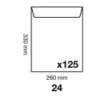 Boite de 125 Pochettes Kraft Adour Brun 24-260x330 mm - Auto-Adhésives - 90g/m2 - Brun