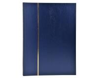 Postzegelalbum met kunstlederen omslag- 48 zwarte bladen - 9 banden - 22 ,5x30,5cm