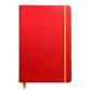 Rhodiarama carnet rembordé rigide A5 192 pages ligné papier ivoire 90g fermeture élastique - Coquelicot