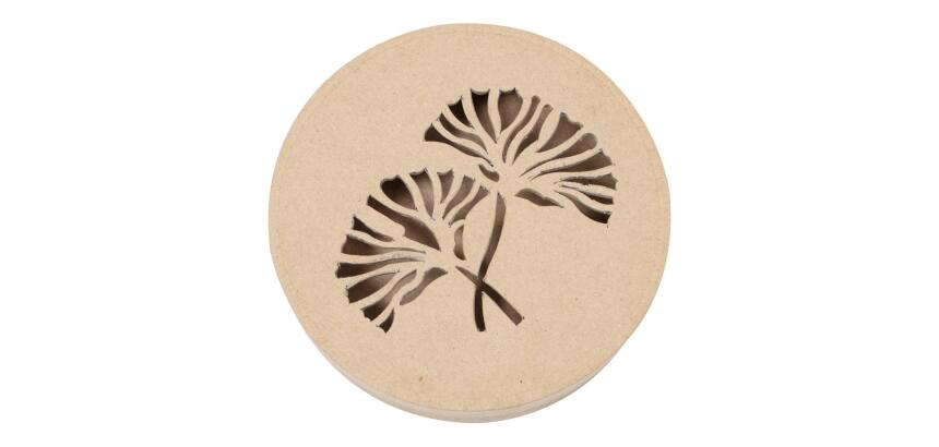 Boîte végétale ronde 15x15x3cm - Kraft