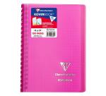 Carnet reliure intégrale enveloppante Koverbook 11x17cm 100 pages petits carreaux couverture polypropylène transparent - Assortis