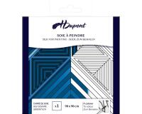 CARRÉ 100% soie - 90x90cm Triangles - Blanc