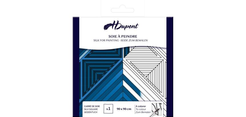 CARRÉ 100% soie - 90x90cm Triangles - Blanc