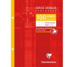 Copies doubles sous étui 17x22cm 100 pages perforées 2 trous grands carreaux