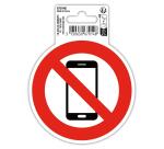 Panneau adhesif exacompta pvc antiderapant telephone mobile interdit 10cm coloris rouge