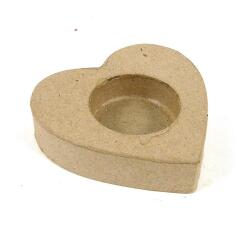 Porte bougie coeur 8,5x8,5x2cm - Kraft