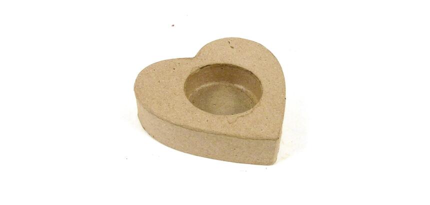 Porte bougie coeur 8,5x8,5x2cm - Kraft