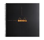 Reversebook Rhodiactive 90g reliure intégrale 21x21 cm 160 pages petits carreaux 5x5 microperforé non perforé - Noir