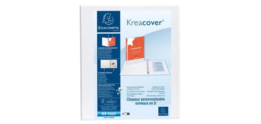 Carpetas Opacas personalizables 2 bolsillos - 2 anillas D 40 mm - Blanco