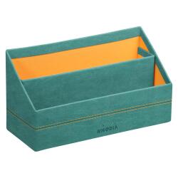 Rhodiarama porte-courrier simili cuir italien 25x10x14 cm - Eau