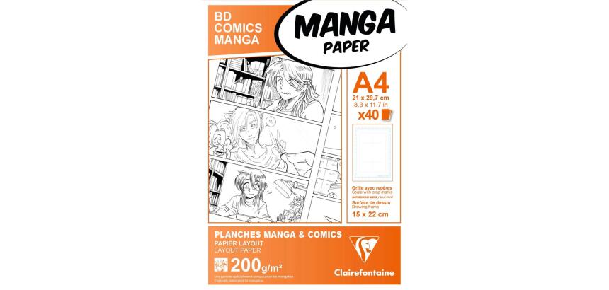 Manga Multi-techniques étui 40F A4 200g grille 6 cases