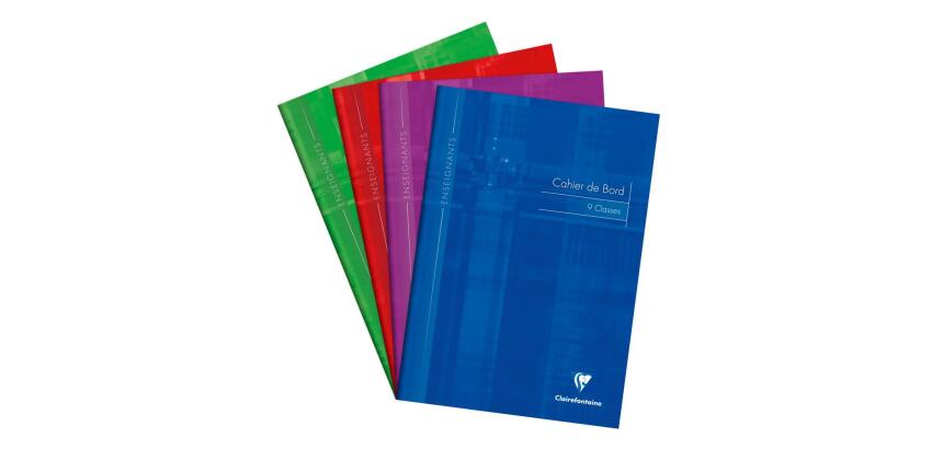 Cahier de bord enseignant piqué A4 60 pages 9 classes Couleur aléatoire - Assortis
