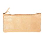 CÉLESTE CUIR Trousse plate 11x22 cm Disco Or