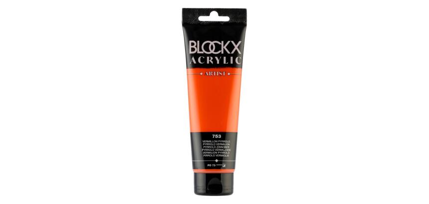 Peinture acrylique fine tube 120ml - Vermillon pyrrolo