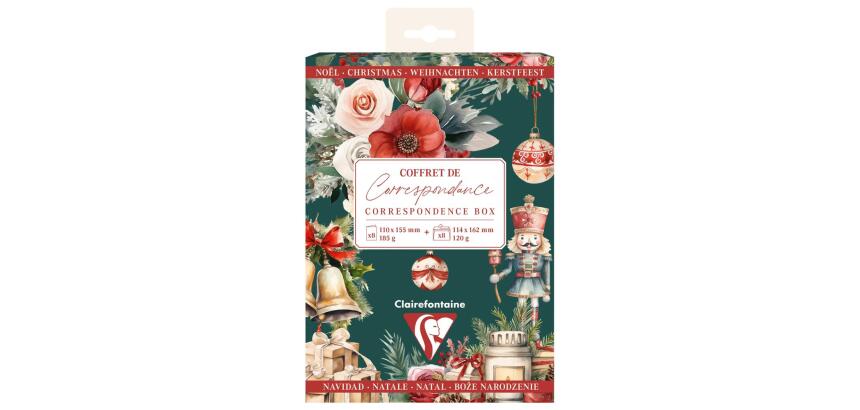 SET DE CORRESPONDANCE THÉMATIQUE, 8 enveloppes Pollen C6 (114x162mm) 120g + 8 cartes pliées 110x155m 185g, Souvenirs de Noël