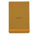 Rhodiarama Webnotepad rembordé rigide 9x14 cm 192 pages ligné microperforé papier ivoire 90g fermeture élastique - Or