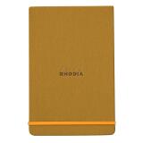 Rhodiarama Webnotepad rembordé rigide 9x14 cm 192 pages ligné microperforé papier ivoire 90g fermeture élastique - Or