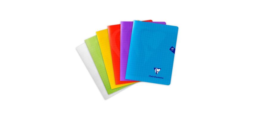 Cahier piqué Mimesys 17x22cm 48 pages grands carreaux couverture polypropylène Couleur aléatoire - Assortis