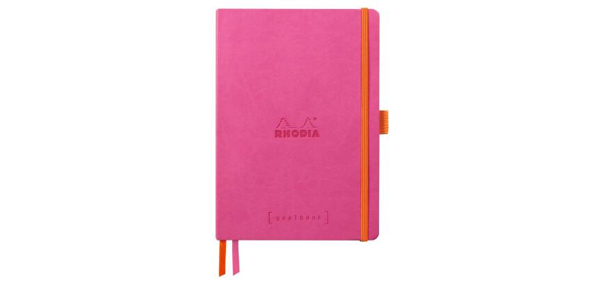 Rhodiarama Goalbook A5 met softcover, 120 blad gestippeld ivoorkleurig papier van 90g - Fuchsia