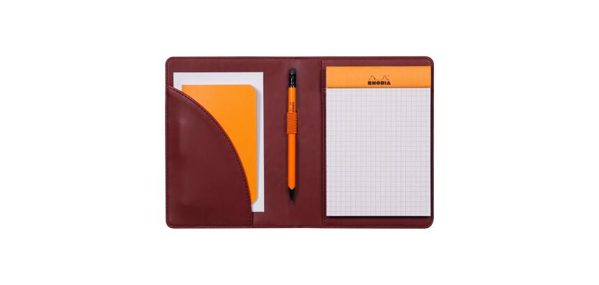 Rhodiarama livret porte-bloc N°13 pour bloc ou carnet format A6 - Lie de vin