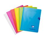 Cahier piqué Mimesys 17x22cm 96 pages ligné + marge couverture polypropylène Couleur aléatoire - Assortis