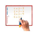 Cahier Magique couverture ardoise double-face effaçable piqué 17x22cm 48 pages grands carreaux (Seyès tricolore) - Rouge