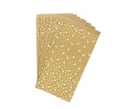 Sachet de 50 pochettes kraft, 16x30+5cm, coeurs - Or