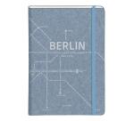 Jeans métro, Carnet rembordé rigide A5 - 14,8 x 21 cm, 96 pages, ligné, poche à soufflet, ass. - Bleu jeans