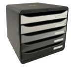 Módulo BIG-BOX PLUS con 5 cajones para documentos A4+, ultra-rígido y con stop de seguridad - 347x278x271 mm - Shades of grey - Tonos de gris