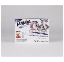 Manga Addict coffret spécial bloc collé Manga Layout 50F A5 100g et feutres ABT Pro Tombow