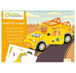 Boîte créative, Pliages 3D, Voiture - Jaune