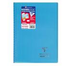 Cahier reliure intégrale enveloppante Koverbook A4 160 pages grands carreaux couverture polypropylène transparent - Assortis