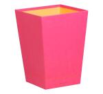 Rhodiarama corbeille à papier simili cuir italien 27x27x32 cm - Framboise