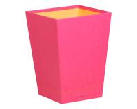 Rhodiarama corbeille à papier simili cuir italien 27x27x32 cm - Framboise
