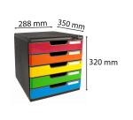 Módulo A4, cajones con cierre con llave + 5 alturas + STOP de seguridad, tamaño: 5 X 54mm Iderama ( opaco ) - Arlequín glossy