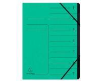 Trieur agrafé avec élastiques intérieur noir 7 compartiments - A4