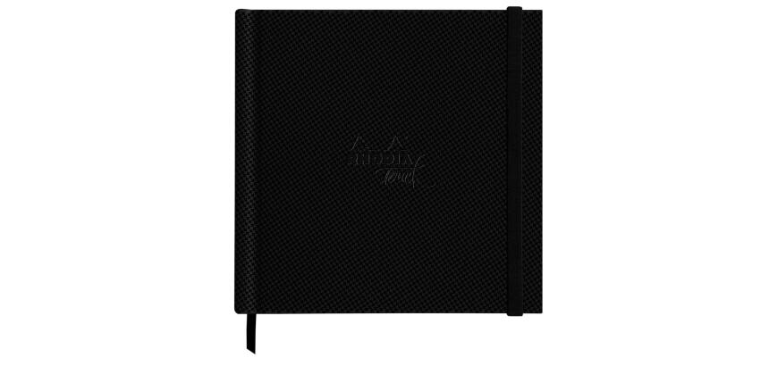 Rhodia Touch Watercolor Book, papier 100% coton grain satiné 300g - 21x21 cm, 40 pages - Noir