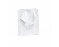 Sac cadeau "Premium blanc" moyen 17 x 6 x 22 cm - Blanc