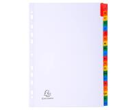 Intercalaires Imprimés alphabétiques carte blanche 160g - 20 positions - A4 - Blanc