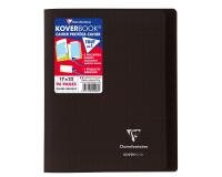 Cahier piqué Koverbook 17x22cm 96 pages grands carreaux couverture polypropylène transparent