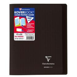 Cahier piqué Koverbook 17x22cm 96 pages grands carreaux couverture polypropylène transparent