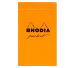 Bloc Pocket Rhodia 7,5x12 cm petits carreaux 5x5 - Orange