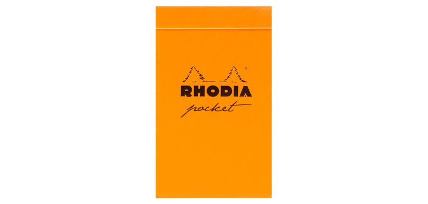 Bloc Pocket Rhodia 7,5x12 cm petits carreaux 5x5 - Orange