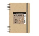 Kraft carnet double spirale 80F A5 115g