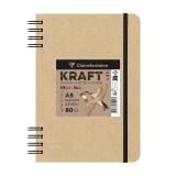 Kraft carnet double spirale 80F A5 115g