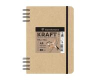 Kraft carnet double spirale 80F A5 115g