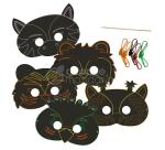 Boite créative, Masques à gratter - Multicolore