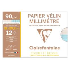 Vélin Millimétré pochette 12F A4 90g